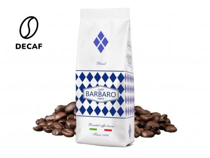 barbaro caffe decaffeinato bezkofeinova zrnkova kava 1kg