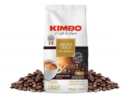 kimbo aroma gold 100 arabica zrnkova kava 1 kg nejkafe cz