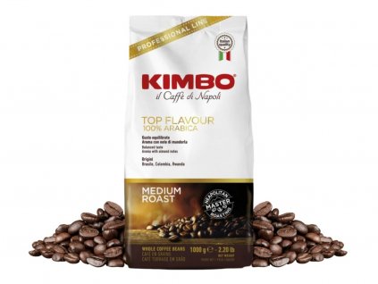 kimbo caffe top flavour zrnkova kava 1 kg nejkafe cz