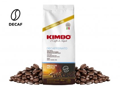 kimbo espresso decaf bezkofeinova zrnkova kava 500 g