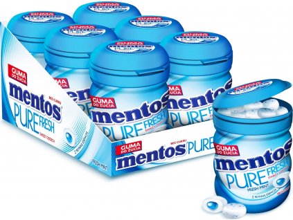 Mentos Pure Fresh zvykacka Mint 6x60g nejkafe cz
