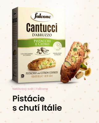 🇮🇹 Cantucci jsou tradiční italské sušenky typické svou křupavou strukturou. Falcone je připravuje v kombinaci pistácií a...