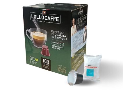 kavove kapsle lollo caffe deca espresso do nespresso 100 kusu