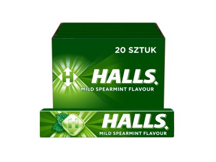 Halls SPEARMINT bonbóny mátové karton 20 x 33,5g