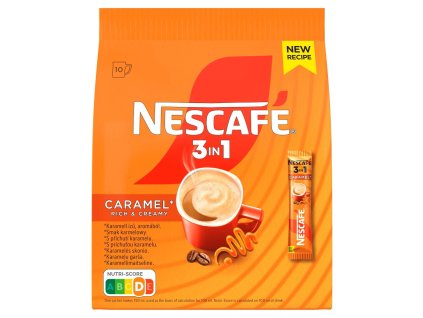 Nescafé 3in1 Caramel instantní káva sáčky 10 x 16 g