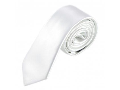 Bílá mikrovláknová kravata úzká