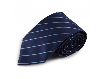 Modrá proužkovaná mikrovláknová kravata