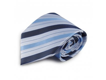 Modrá proužkovaná mikrovláknová kravata