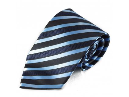 Modrá pruhovaná mikrovláknová kravata