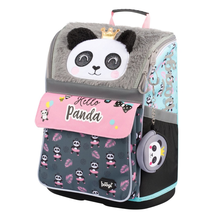 BAAGL Školní aktovka Zippy Panda A-7699 16 L šedá