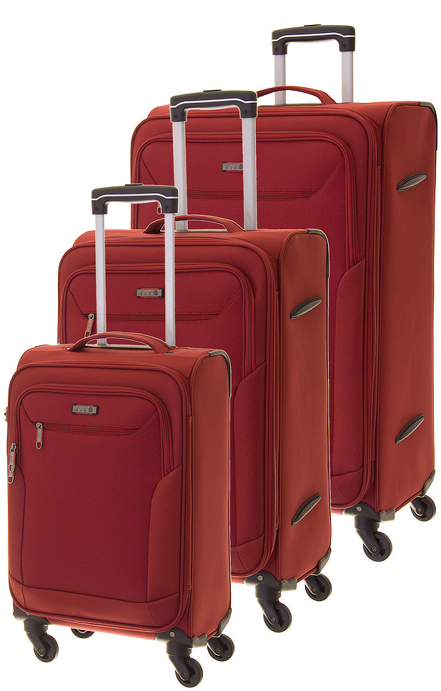 Cestovní kufry set 3ks d&n S,M,L 6804SET-12 189 L vínová