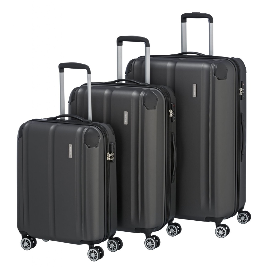 Cestovní kufry set 3ks Travelite City S,M,L 73040-04 231 L antracitová