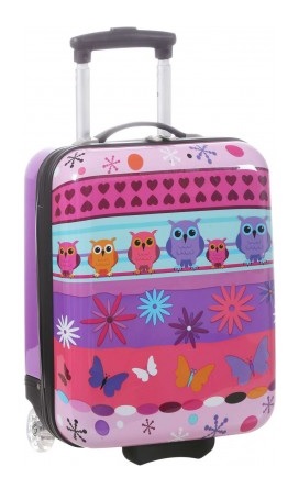 Dětský kufr Snowball Sovičky 2W SX 65018R-45-04 28 L fialová