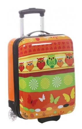 Dětský kufr Snowball Sovičky 2W SX 65018R-45-10 28 L oranžová