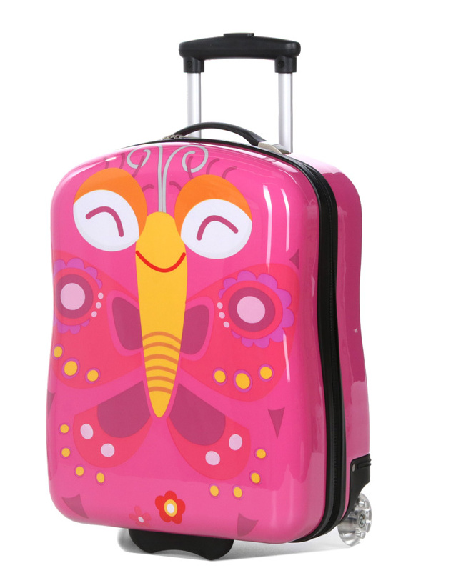 Dětský kufr Snowball Motýl 2W SX 05518P-45-30 28 L růžová