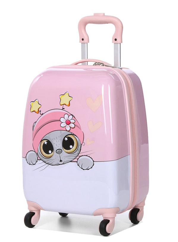Dětský kufr Snowball Kotě 4W SX 20018L-46-30 28 L růžová