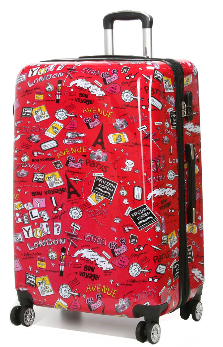 Cestovní kufr MADISSON 4W ABS L 86820G-70-30 92 L červená
