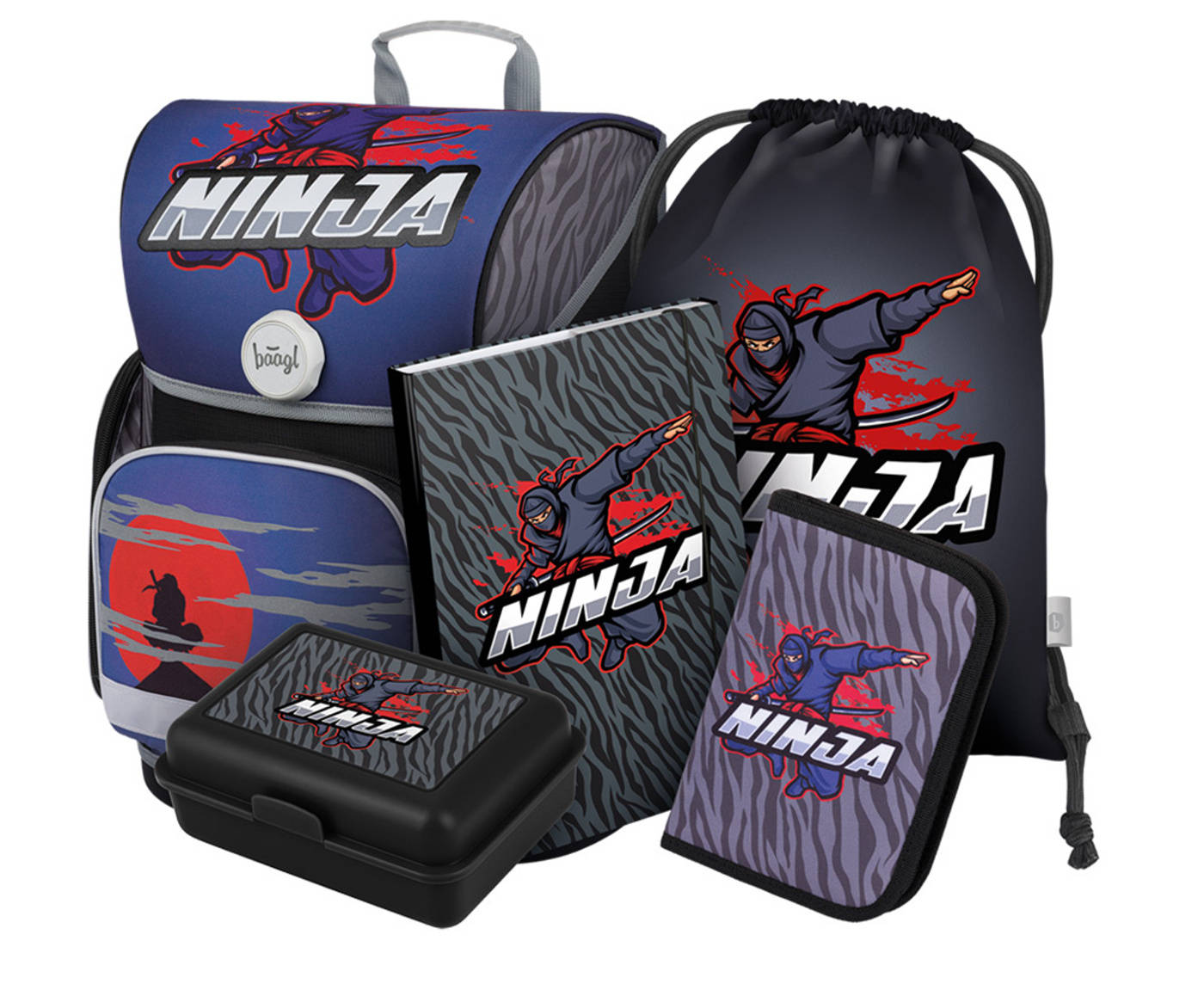 Baagl Školní set Ergo Ninja II A-31700 19 L šedá