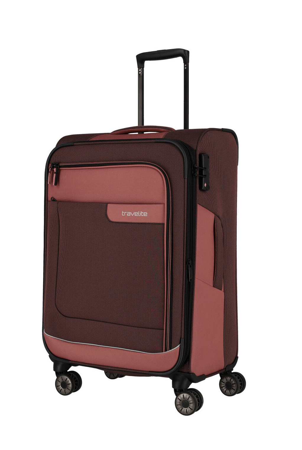 Cestovní kufr Travelite Viia 4W M 92848-14 70 L růžová