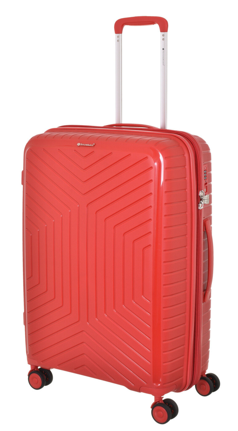 Cestovní kufr Snowball 4W PP M 20103-67-02 71 L červená