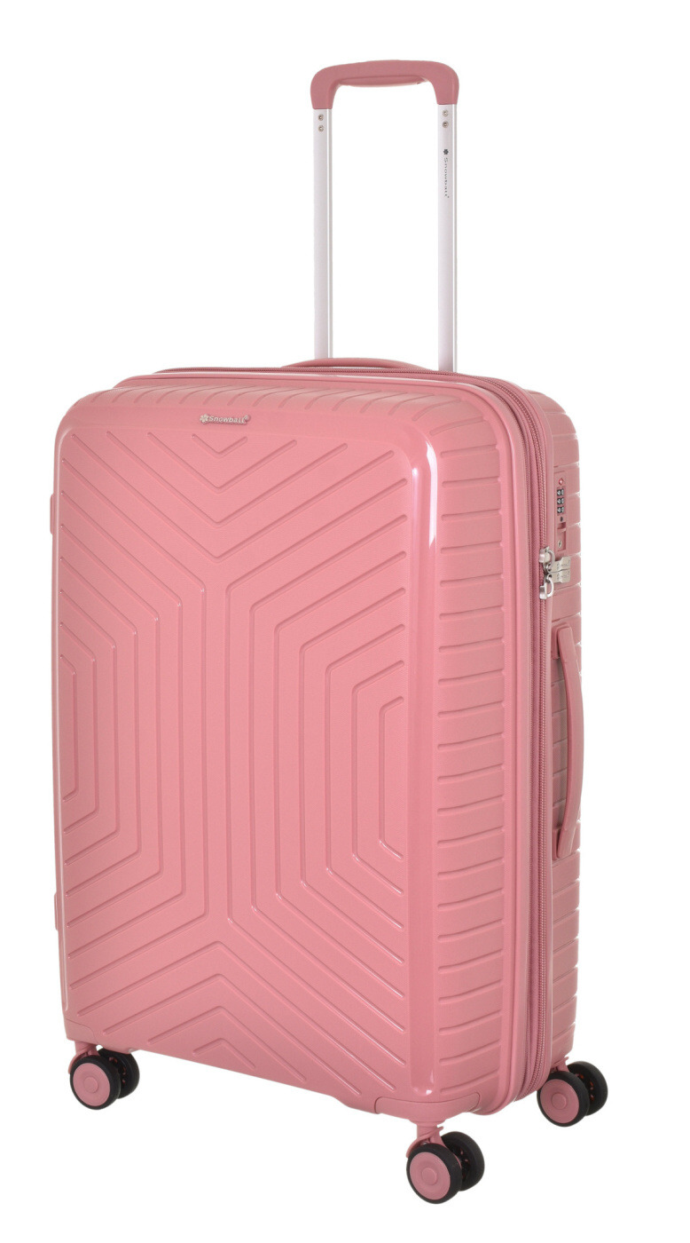 Cestovní kufr Snowball 4W PP M 20103-67-25 71 L růžová