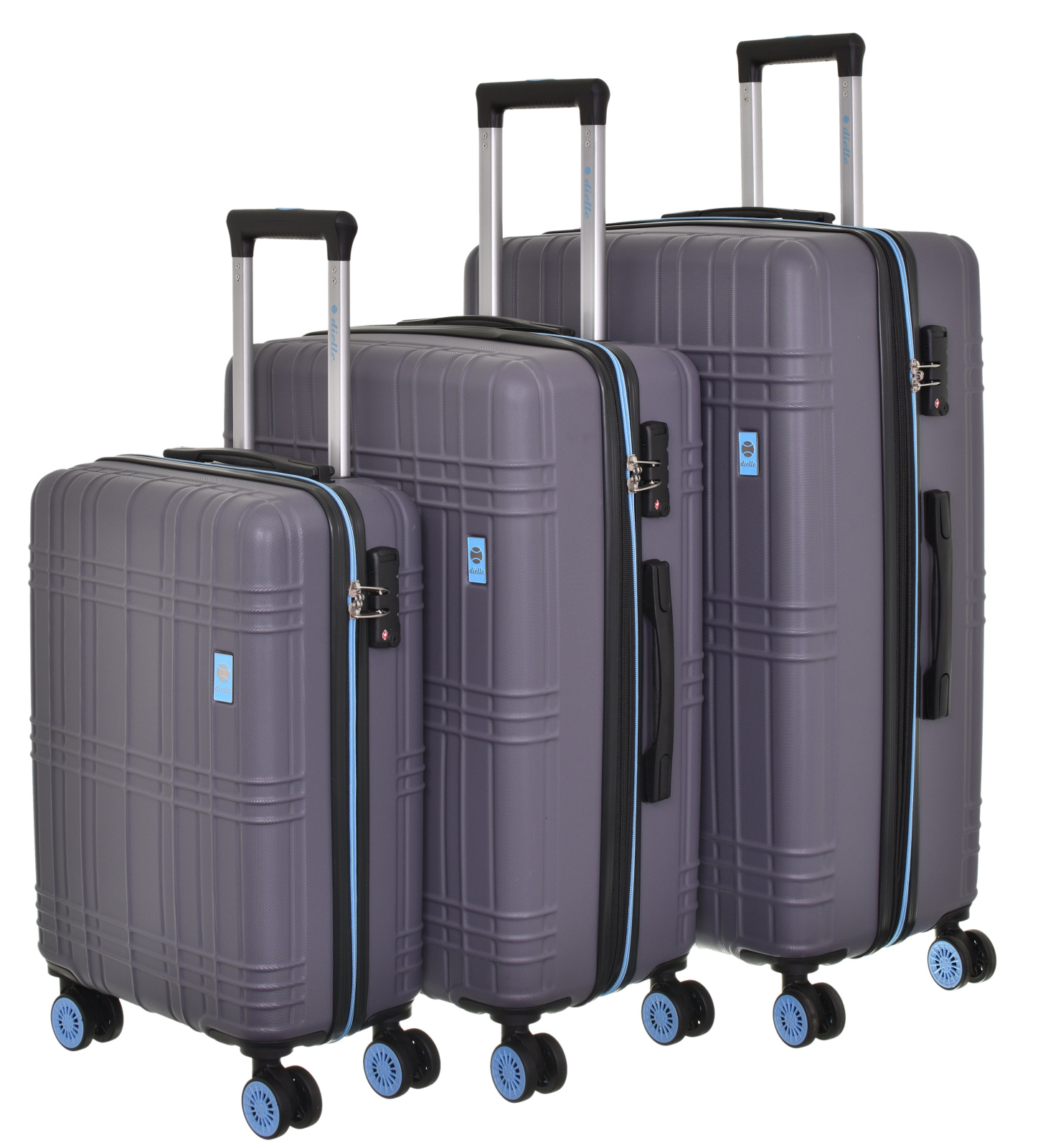 Cestovní kufry set 3ks Dielle S,M,L 130-23 216 L antracitová