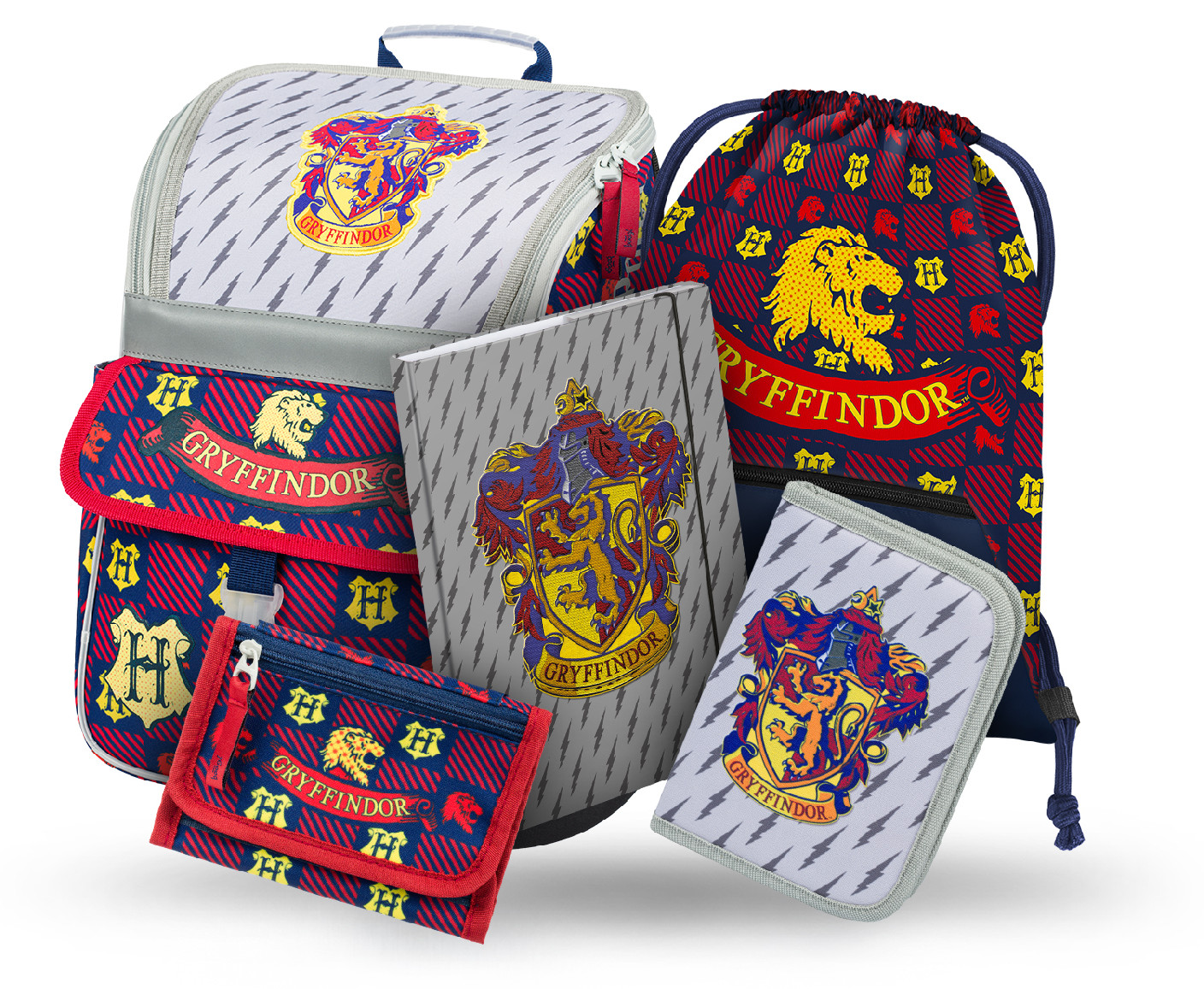 Baagl Školní set Zippy Harry Potter Nebelvír II A-33080 18 L vícebarevná 5 dílný