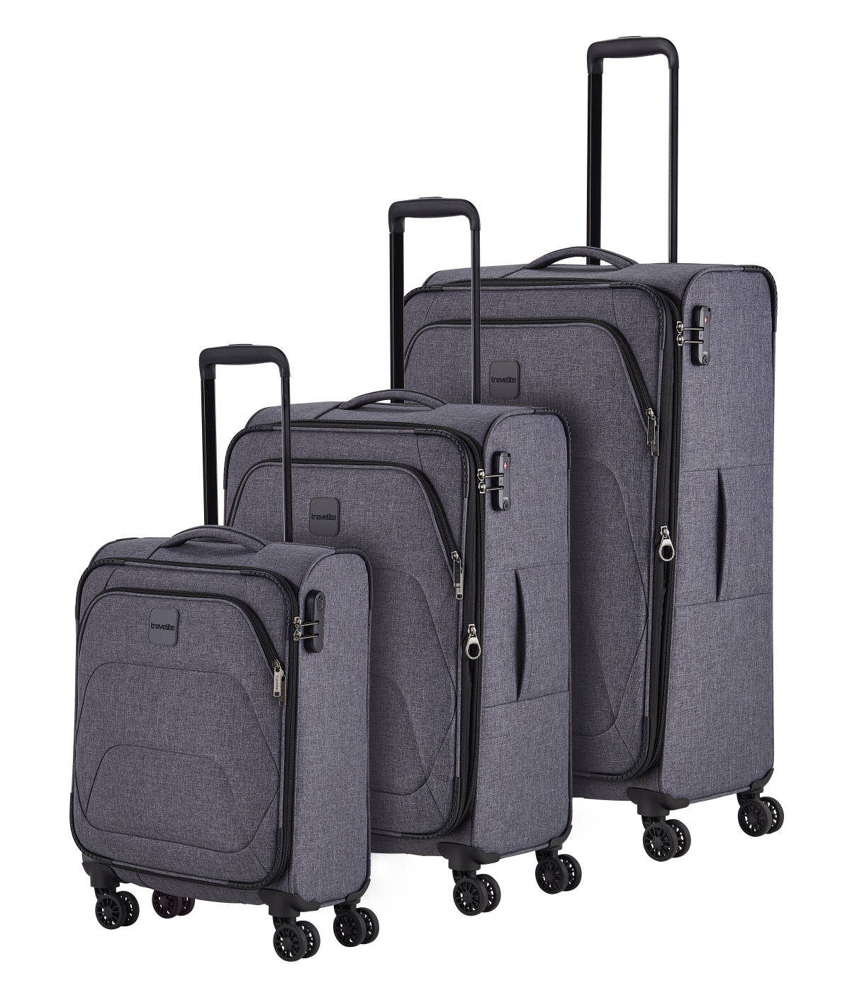 Cestovní kufry set 3ks Travelite ADRIA S,M,L 80240-04 184 L antracitová