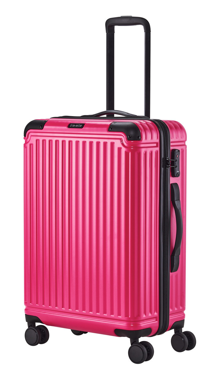 Cestovní kufr Travelite Cruise 4W M 72648-17 65 L růžová
