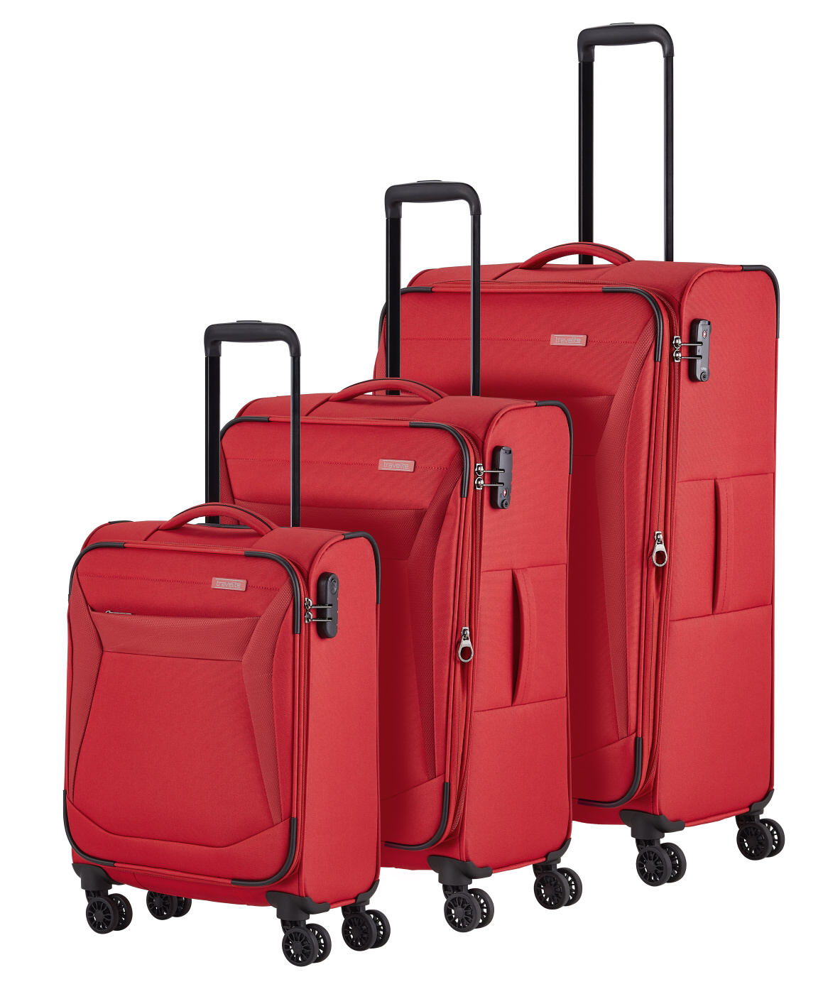 Cestovní kufry set 3ks Travelite CHIOS S,M,L 80040-10 184 L červená