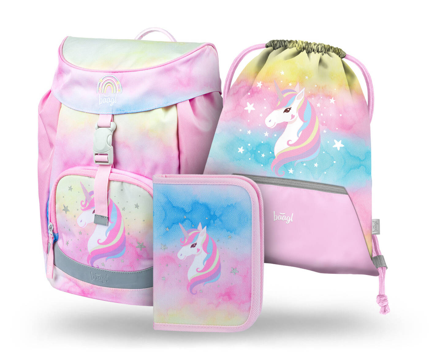 Baagl Školní set Rainbow Unicorn A-33161 16,5 L růžová