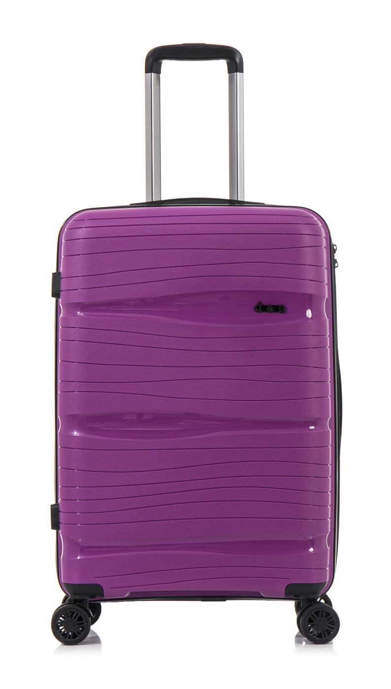 Cestovní kufr d&n 4W S Waves 4350-04 36 L fialová