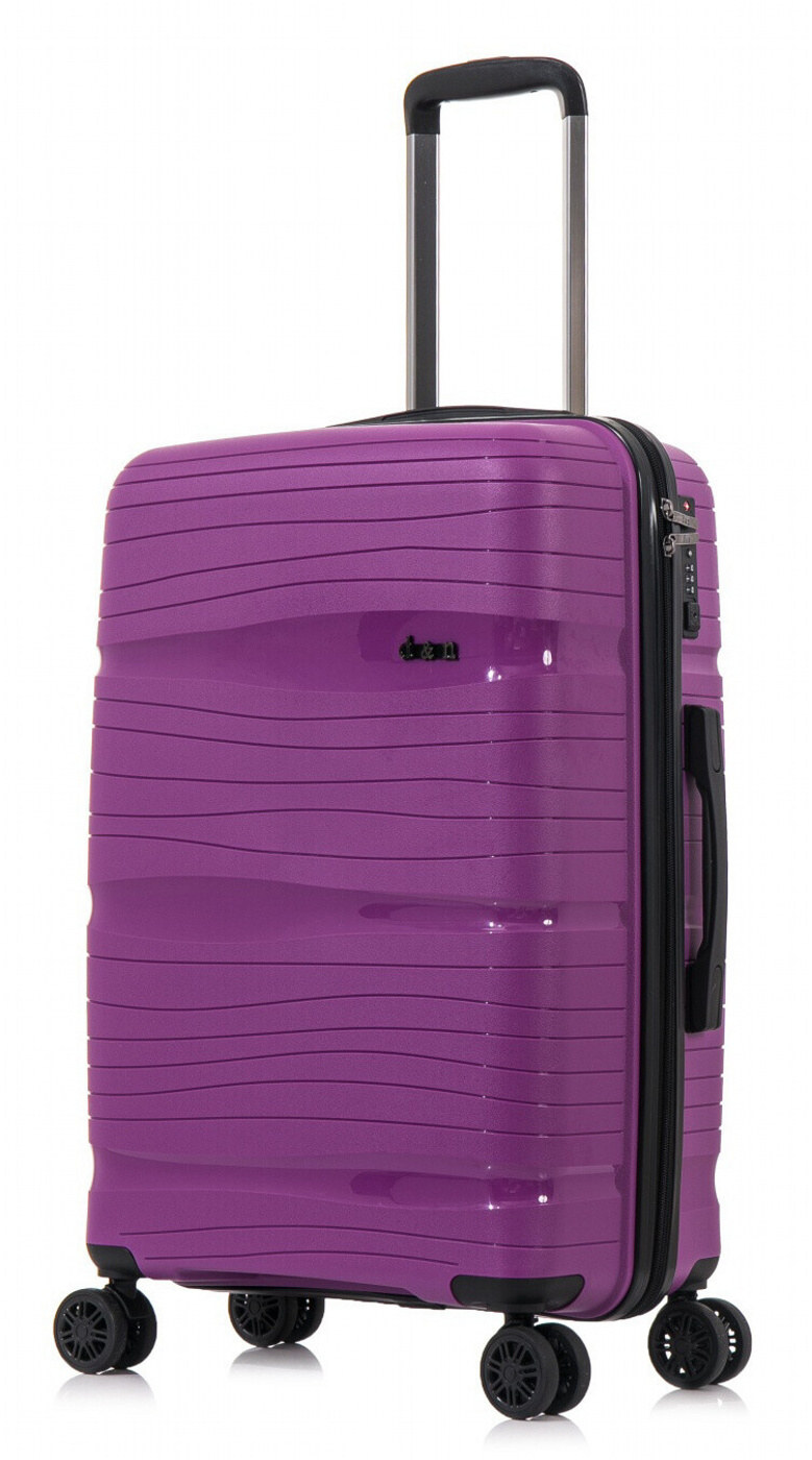 Cestovní kufr d&n 4W M Waves 4360-04 65 L fialová