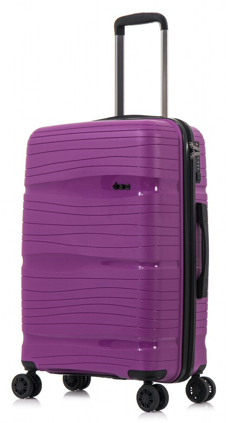 Cestovní kufr d&n 4W L Waves 4370-04 100 L fialová