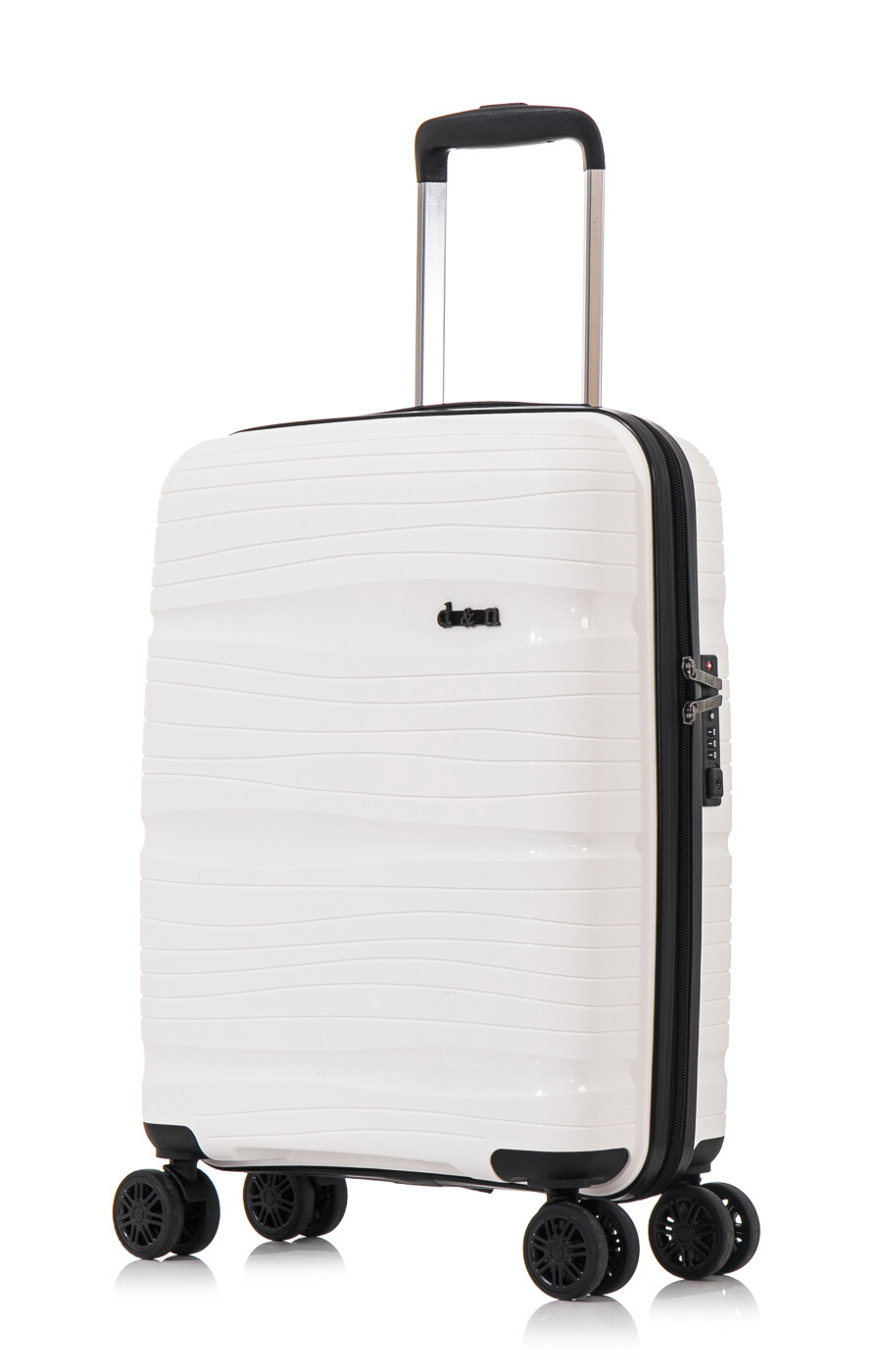 Cestovní kufr d&n 4W S Waves 4350-10 36 L bílá