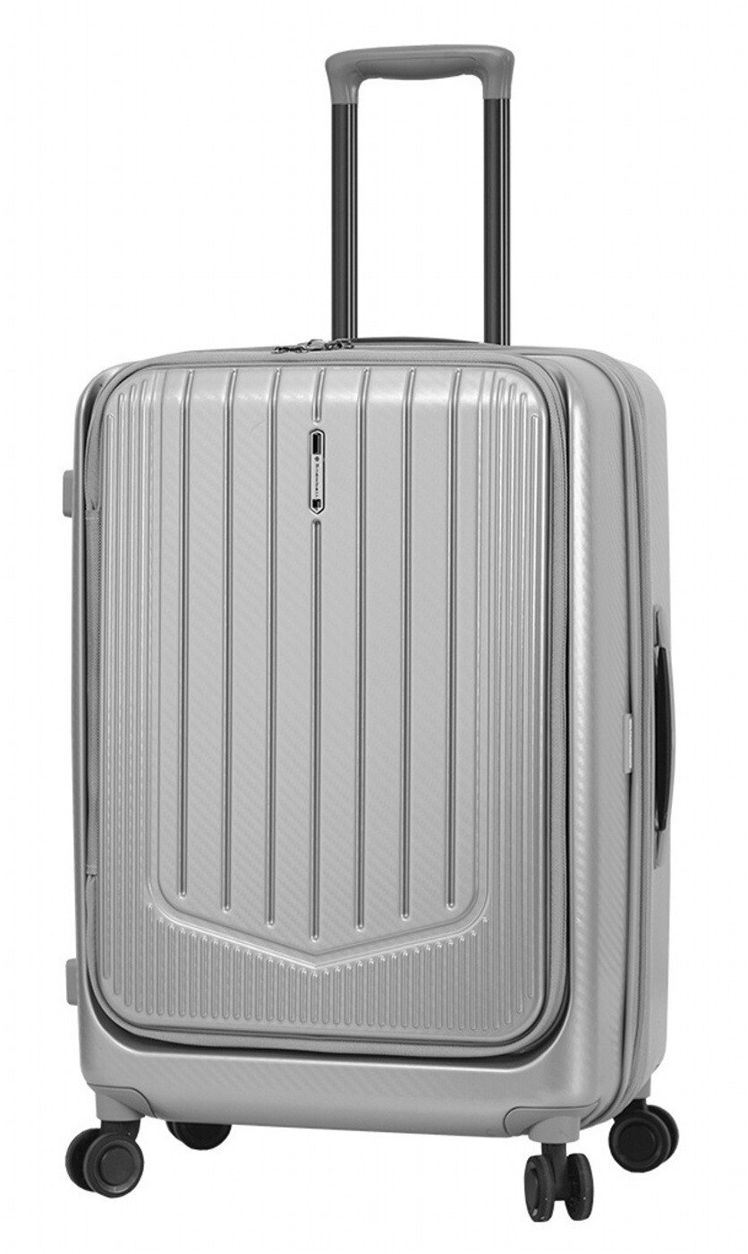 Cestovní kufr Snowball 4W M 31403-67-13 74 L stříbrná