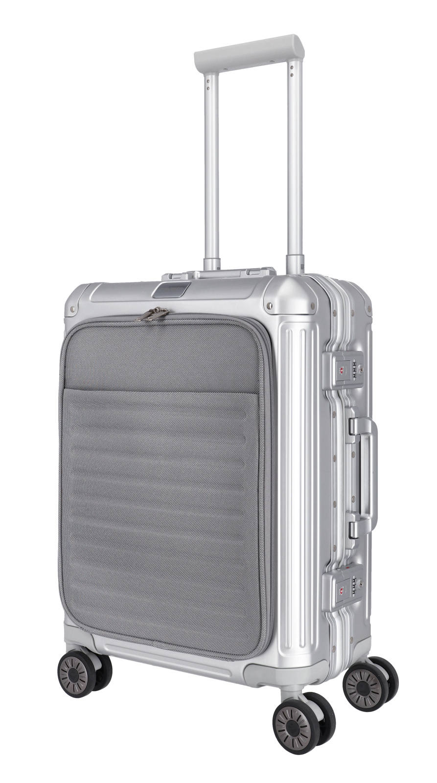 Cestovní kufr Travelite NEXT 4W S FP 79946-56 41 L stříbrná