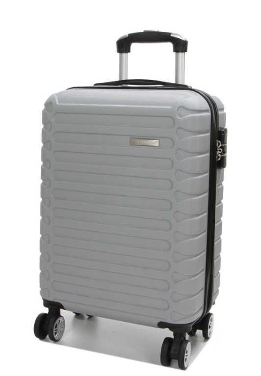 Cestovní kufr MADISSON Stripes 4W ABS S 38303-54-13 34 L stříbrná