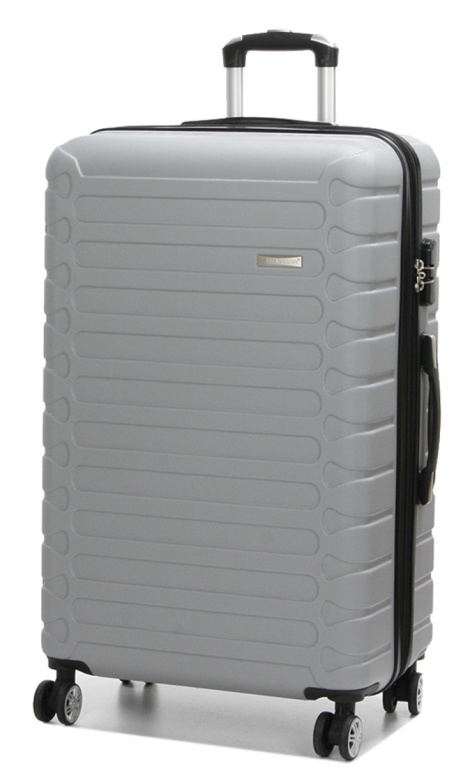 Cestovní kufr MADISSON Stripes 4W ABS L 38303-77-13 108 L stříbrná