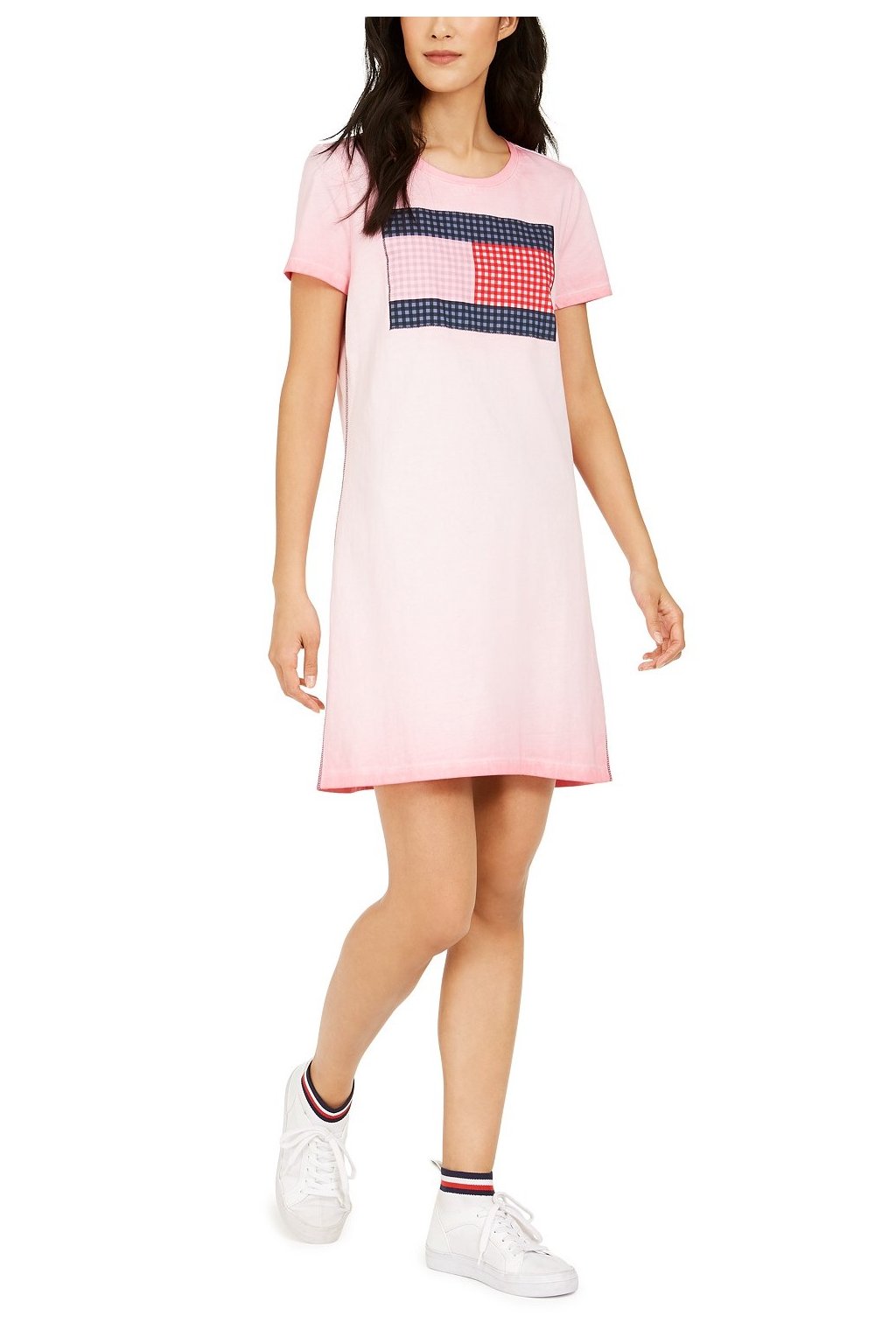 Šaty Tommy Hilfiger Cotton Flag Dress růžové - Nejleginy