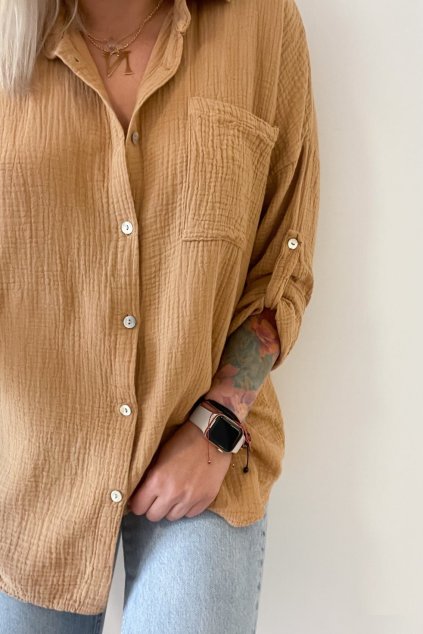 mušelínová košile camel (2)