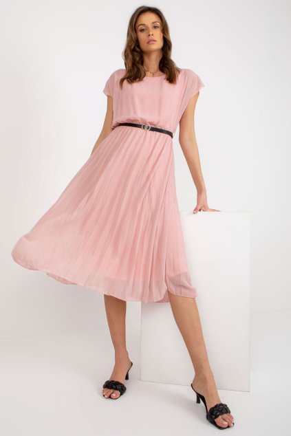 Plisované šaty Denny světle růžové