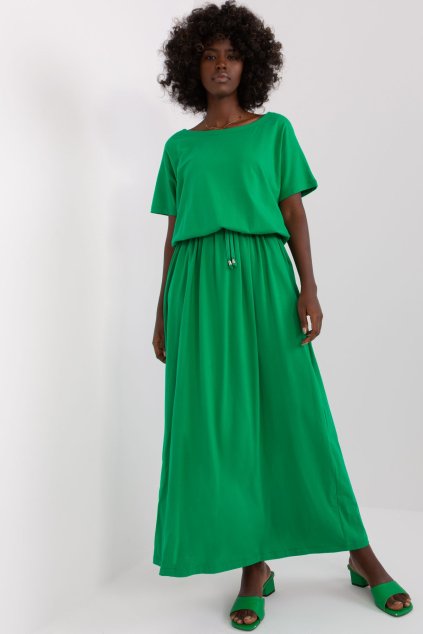 Dlouhé bavlněné šaty Jasmine zelené