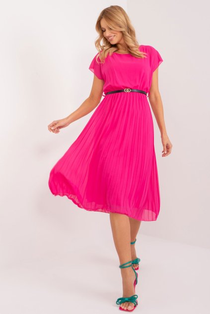 Plisované šaty Denny fuchsiové