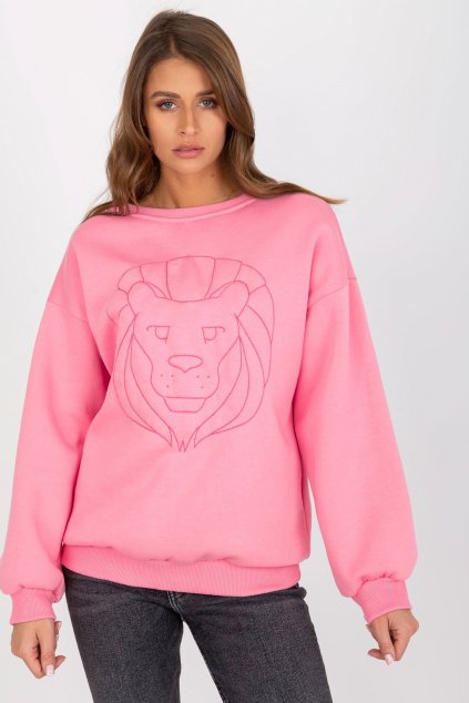 Oversize mikina Lion růžová