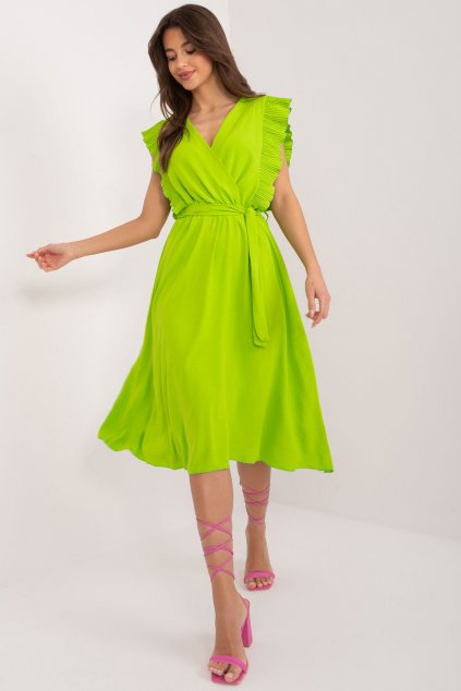 Letní šaty Aristea limetkově zelené