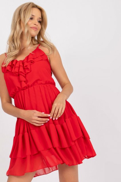 Šifonové šaty Caitir červené
