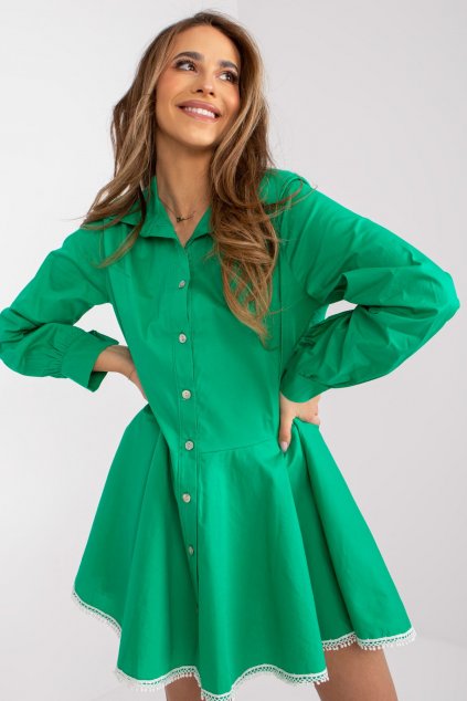 Košilové šaty Cara zelené