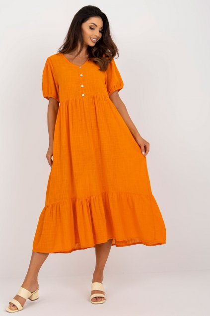Bavlněné šaty Erina oranžové