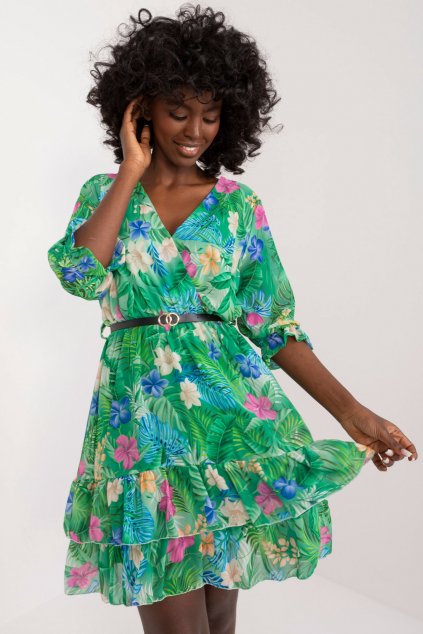Květované šaty Loanna zelené
